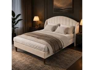 Lit 2 places 140x190 cm <strong></strong> <strong></strong> coloris beige