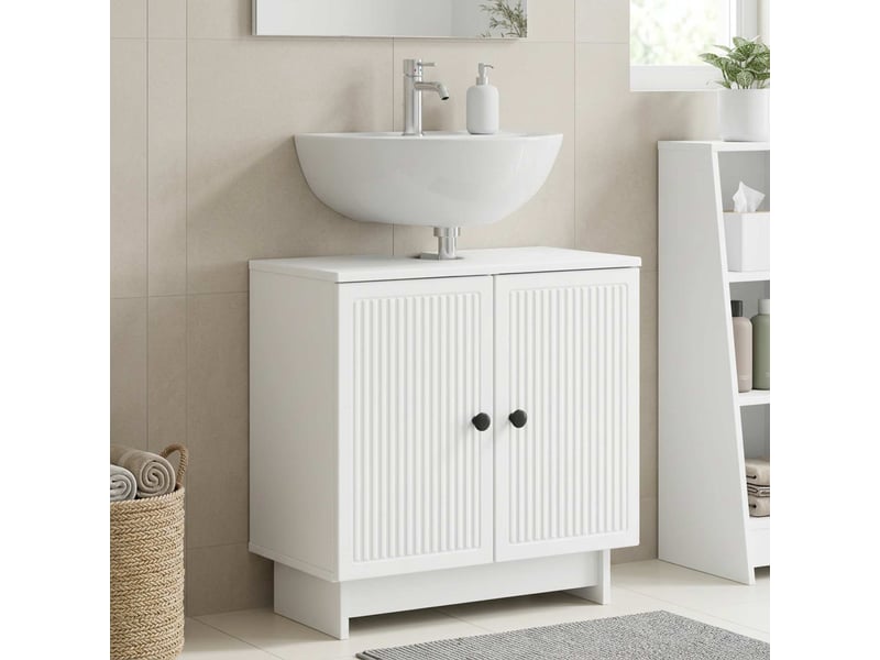  Meuble sous lavabo de salle de bain utrecht blanc cf64921  - Conforama B