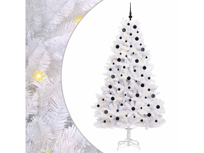  Sapin de noël, arbre de noël artificiel à branches articulées blanc 210 cm shl8728  - Conforama A