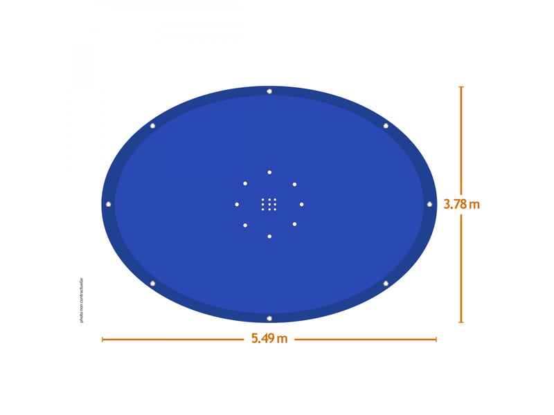 Bâche de protection réversible 4 saisons pour piscine hors sol - ovale 3,78 x 5,49 m - 150 gsm - bleu et gris  - Conforama B