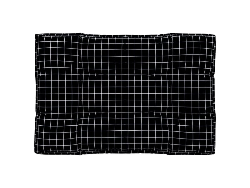  Coussin de palette, coussin de chaise, coussin de canapé motif à carreaux noir 120x80x12 cm tissu cf55367  - Conforama A