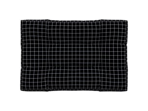Coussin de palette, coussin de chaise, coussin de canapé motif à carreaux noir 120x80x12 cm tissu cf55367