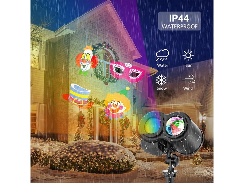  Projecteur noel exterieur intérieur avec 12 diapositives 10 couleurs effet de vague d'ea  - Conforama D