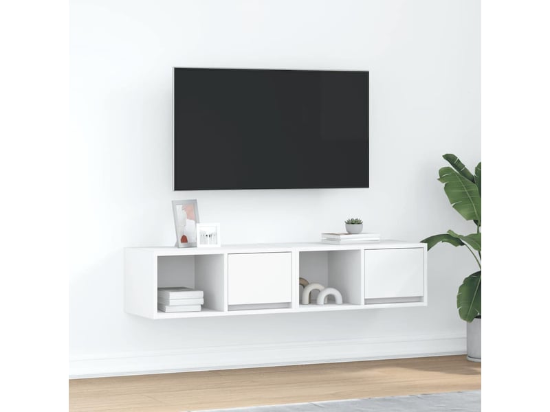  Meubles tv - banc tv - meuble de rangement 2 pcs blanc 60x31x25,5 cm bois d'ingénierie  - Conforama B
