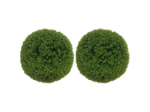 Lot de 2 boules de buis, plantes artificielles vertes avec protection uv, idéales pour l'intérieur et l'extérieur.