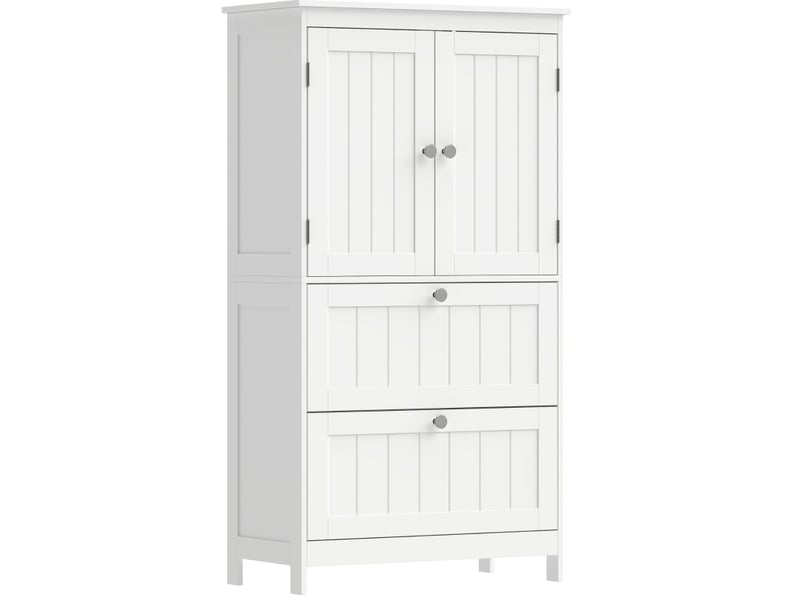  Armoire de salle de bains 60x30x110 cm sur pied mdf blanc  - Conforama A
