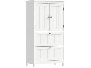 Armoire de salle de bains 60x30x110 cm sur pied mdf blanc