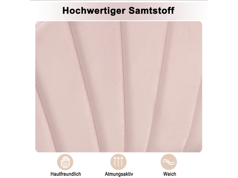  Lit enfant 90x200 cm avec tête de lit réglable en hauteur, cadre de lit avec sommier à lattes en bois, lit simple, rose  - Conforama E