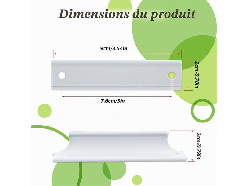  Lot de 4 poignées de porte de balcon extérieures en alliage d'aluminium avec vis en acier inoxydable  - Conforama C