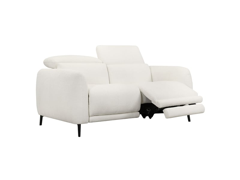  Canapé relax motorisé 2 pl en tissu chiné écru – june  - Conforama A