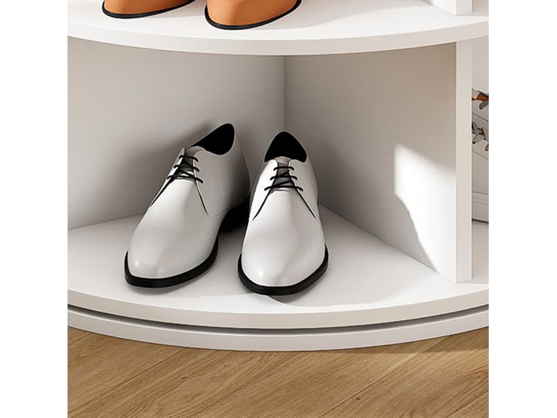  Meuble à chaussures rotatif 60x60x161 cm 360° blanc  - Conforama D