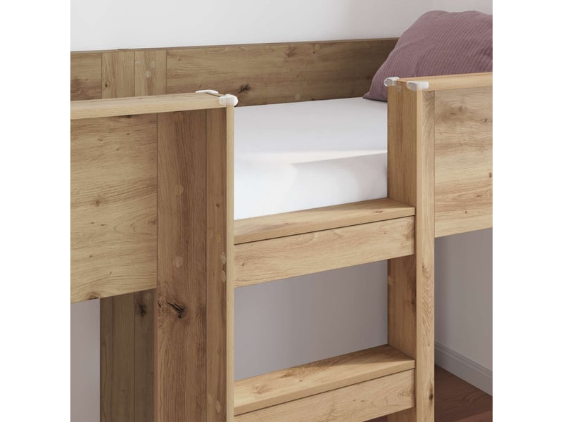 Lit superposé pour enfants - lit jeune chêne artisanal 100 x 200 cm - Conforama C
