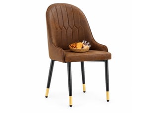 Lot de 2 chaises de salle à manger 91 cm, chaise cuisine, dossier éclair, métal, assise confortable, noir et brun