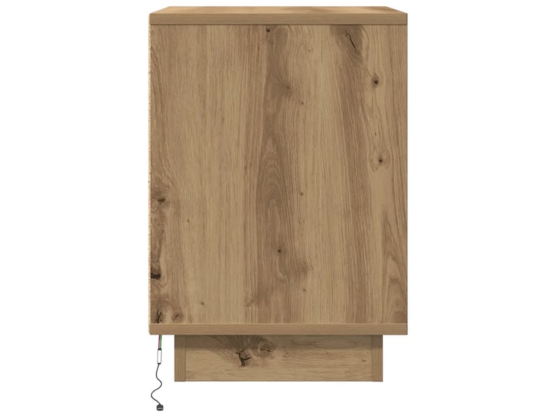  Lot de 2 armoires de chevet avec lumières led rangement 38 x 34 x 50 cm en bois d'ingénierie chêne artisanal 02_0051615  - Conforama E