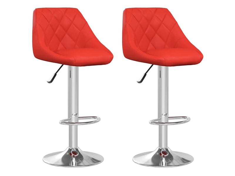  Lot de 2 tabouret de bar, chaise de bar rouge similicuir shl75469  - Conforama A
