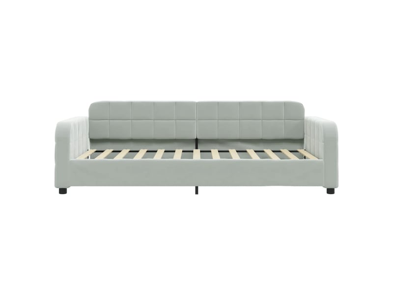 Lit simple- lit adulte -  lit de repos sans matelas gris clair 80x200 cm velours  - Conforama B