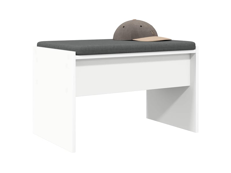  Banc d'entrée, banc interieur avec coussin blanc 63x38x40 cm  - Conforama C