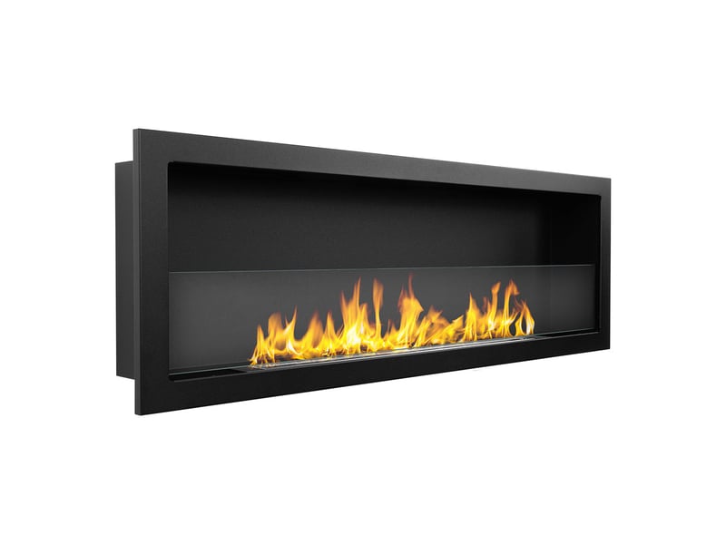  Furore 120 - cheminée encastrable au bioéthanol 120x40x15 cm avec brûleur en acier de 1,25 l  - Conforama D
