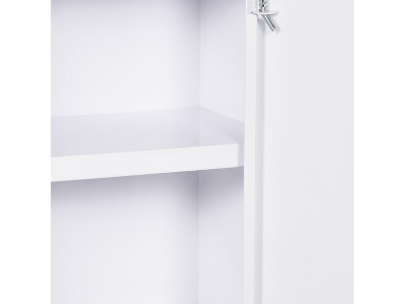  Armoire à pharmacie murale verrouillable 30x14x46 cm avec 3 compartiments et 2 clés blanc  - Conforama C