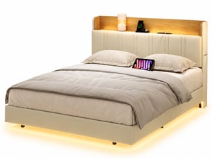 Lit 2 places 140x190 cm <strong></strong> <strong></strong> coloris blanc