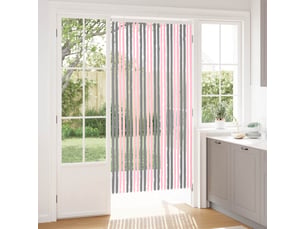 Rideau anti-insectes, moustiquaire en chenille gris argent et rose cf43434
