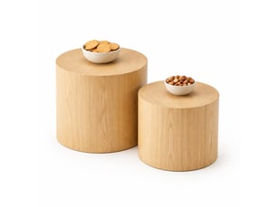 Table basse rond(e) coloris naturel WISHDOR  - 48 cmx38 cm