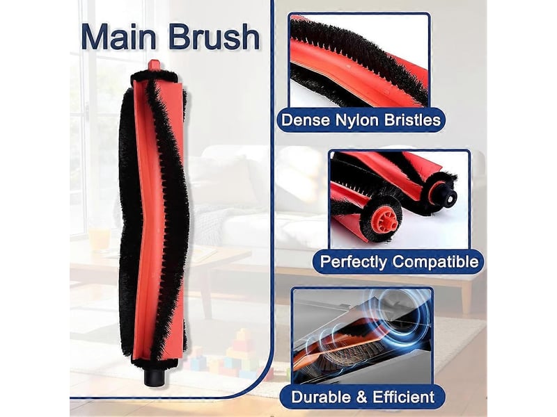 Replacement accessory kit for xiaomi robot vacuum s40 pro (ov71gl) - main brushes, side brushes,hepa filters mop pads - Conforama C