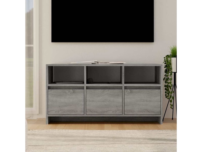  Meuble tv - banc tv - meuble de rangement sonoma gris 102x37,5x52,5 cm bois d'ingénierie  - Conforama B
