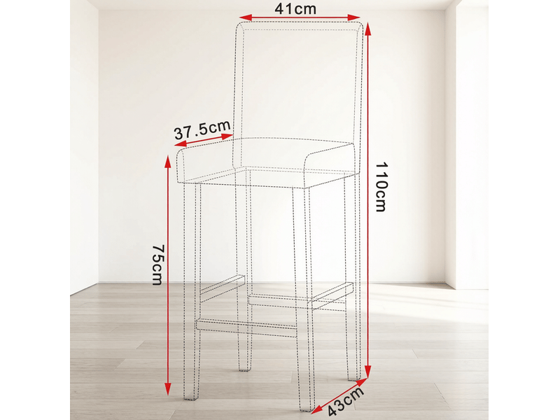 Lot de 2 tabourets de bar avec dossier haut en similicuir noir et gris - Conforama E