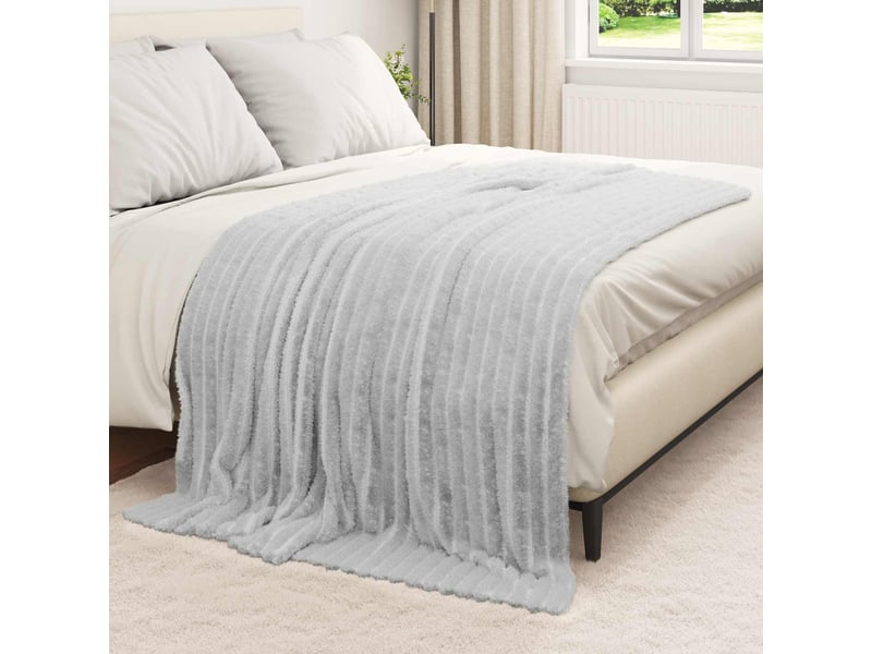  Plaid canapé gris 200x150 cm 0.8 kg polaire  - Conforama C