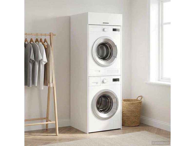  Armoire pour machine à laver blanc 67,5x68x200 cm  - Conforama D