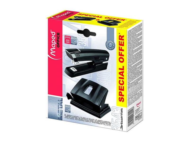  Agrafeuse et perforateur metal noir capacite 25 feuilles 20 feuilles 246 266  - Conforama B