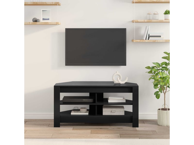  Meuble tv - banc tv - meuble de rangement d'angle 102 x 40,5 x 45 cm noir bois d'ingénierie  - Conforama D