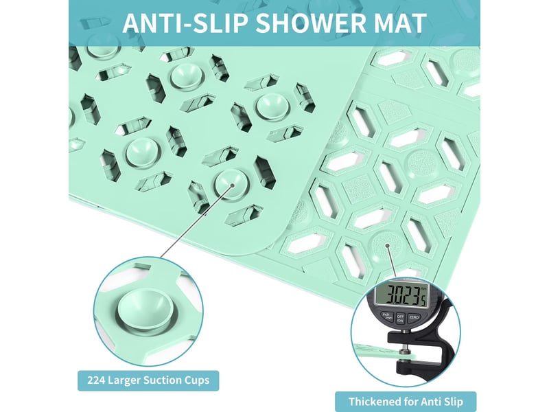  Tapis de douche en tpe à ventouses - 27 x 27 pouces - vert menthe  - Conforama B