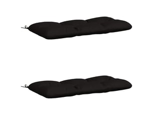 Lot de 2 coussins de banc, coussins d'assise vianen 100 % polyester noir cf57658