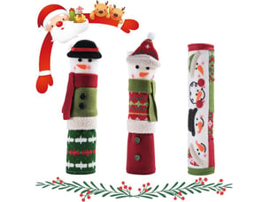 Ensemble de 3 housses décoratives pour poignées de réfrigérateur, gants du père noël pour décoration de noël et du nouvel an