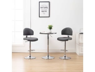 Lot de 2 tabouret de bar, chaise de bar gris similicuir shl98250
