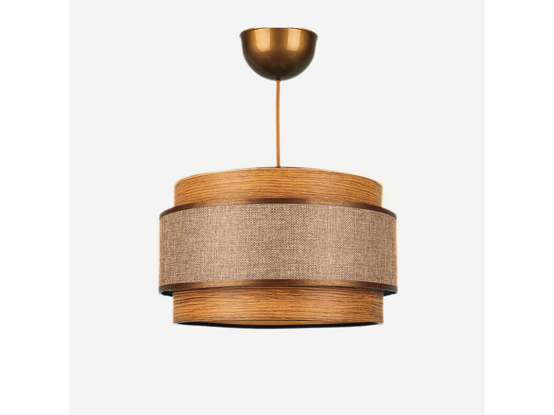  Suspension lumineuse norela avec abat-jour en tissu - marron  - Conforama A