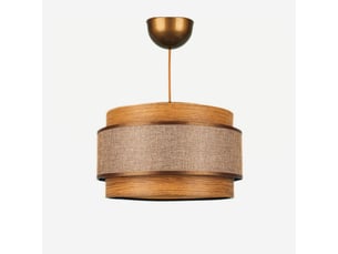 Suspension lumineuse norela avec abat-jour en tissu - marron