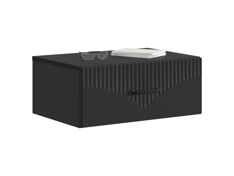 Table de chevet - cabinet de chevet - table de nuit mural 2 pc noir 49 x 34,5 x 20 cm - Conforama B