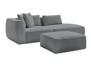 Canapé droit fixe BOBOCHIC LEOPOLD 4 places Tissu gris