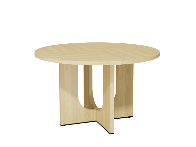  Table à manger ronde 120 cm - 4 à 6 personnes - style scandinave - chêne -| sans chaise  - Conforama R