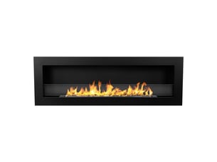 Livorno 120 - cheminée à bioéthanol murale ou encastrable 120 x 40 x 15 cm avec brûleur de 1,25 l en acier noir