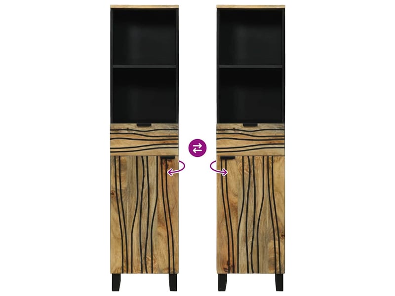  Armoire de salle de bain, cabinet de salle de bain naturel 38 x 33 x 160 cm cf65116  - Conforama E