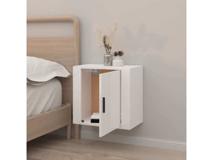 Table de chevet - cabinet de chevet - table de nuit murale blanc brillant 50x30x47 cm