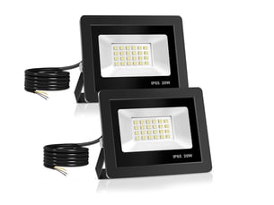 Lot de 2 projecteurs led 20w ip65 – éclairage extérieur mural étanche pour jardin, 12,3x10,5x3 cm