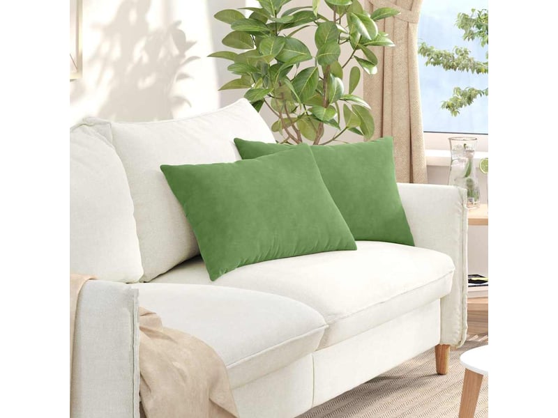  Lot de 2 coussins de canapé, coussins décoratifs vert clair 60 x 40 cm cf59172  - Conforama B