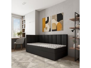 Lit avec rangement 80x200 cm <strong>MASSENO</strong>  <strong></strong> coloris noir