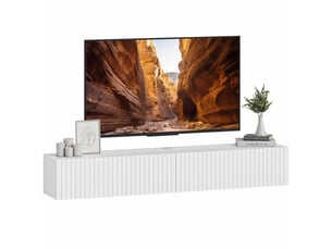 Meuble tv coloris blanc 140 cm   