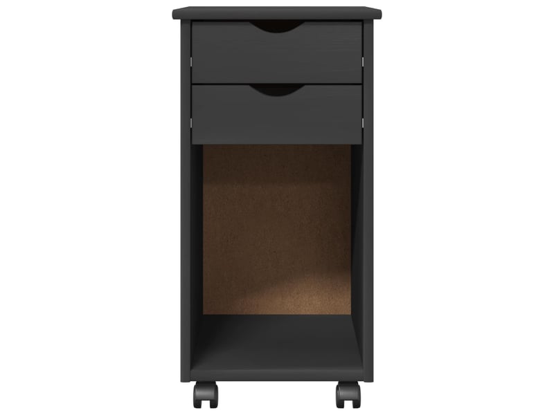  Caisson roulant de bureau, meuble de rangement 34 x 39 x 65,5 cm pin massif gris  - Conforama E